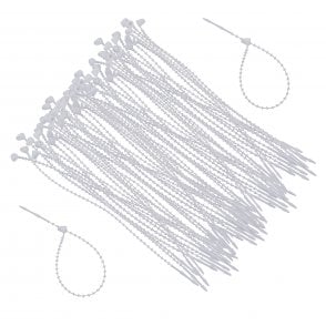 Repeated Beads Twist Tie - Cable Ties- Natural 100mm x100