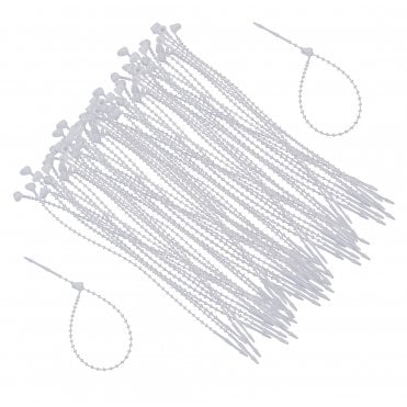 100mm Reusable Beaded Cable Ties (Natural, Pack of 100) – Twist-Lock Design