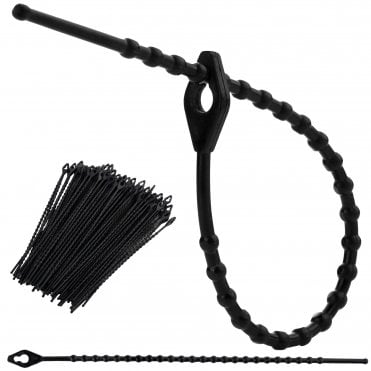 150mm Reusable Ball Type Knot Cable Ties (100 Pack) – Beaded, Adjustable & Heavy-Duty (Black)