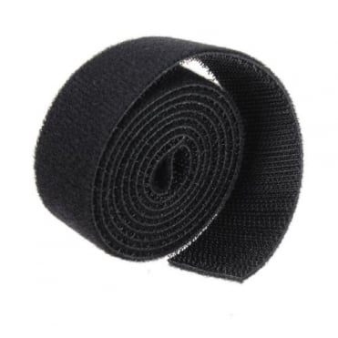 15mm Wide Reusable Hook & Loop Back To Back (Black)
