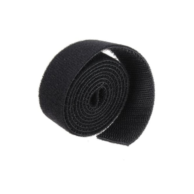 20mm Wide Reusable Hook & Loop Back To Back (Black)