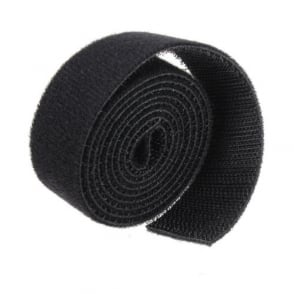 Hook and loop back to back black 20mm 1meter