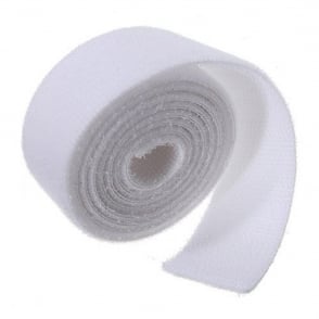 Hook and loop back to back white 20mm 1meter