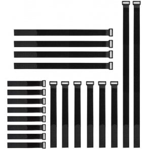 On1shelf® Black Hook and loop plastic buckle straps set of 20