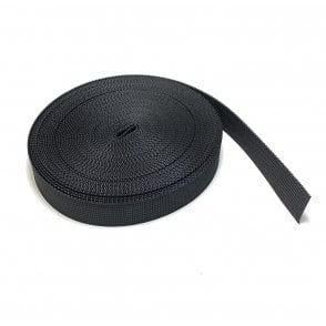 On1shelf® Nylon Webbing Black 25mm (W)- 10m Roll
