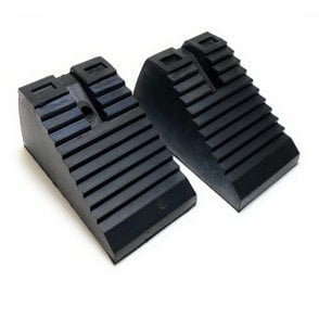 2x Rubber Wheel Chock 1.2kg (L17xH9xW8CM) 5056328410422