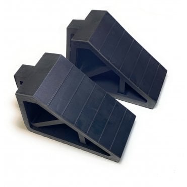 2x Rubber Wheel Chock Heavy Duty Blocks for Vehicles, Cars, Caravan, Trailer 3kg