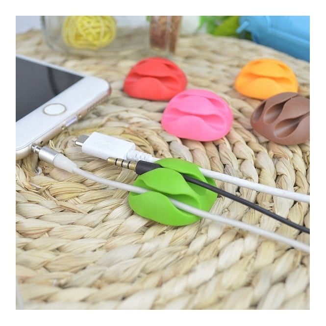 4pcs Adhesive Multipurpose Desktop Cable Holder Phone Cable Winder