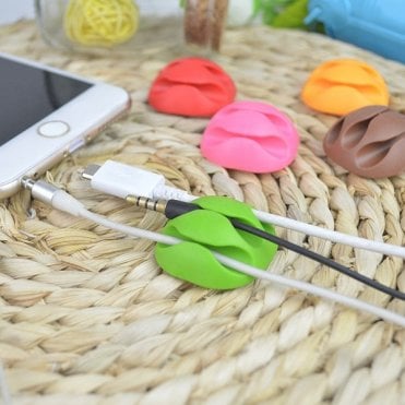 4pcs Adhesive Multipurpose Desktop Cable Holder Phone Cable Winder