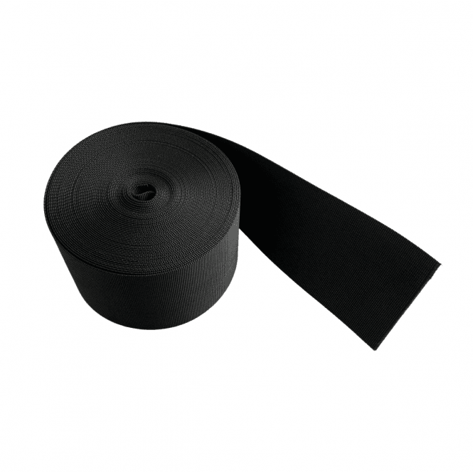 75mm Wide Black Nylon Heavy Duty Polypropylene Webbing Strap- 10m 