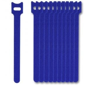 Hook & Loop Nylon cable ties 12mmx180mm Blue 10 piece