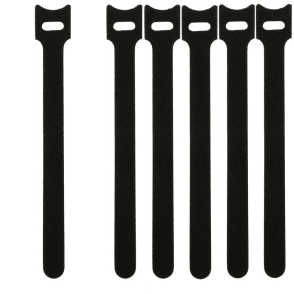 On1shelf® Hook and Loop cable ties 12mmx180mm Black 50pieces