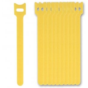 Hook & Loop Nylon cable ties 12mmx180mm Yellow 100 piece