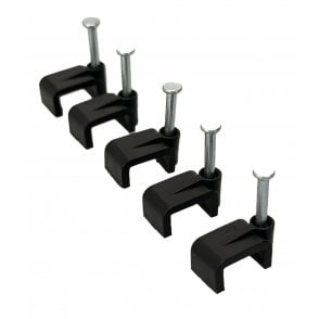 Black Flat Cable Clips 18mm 50 pieces