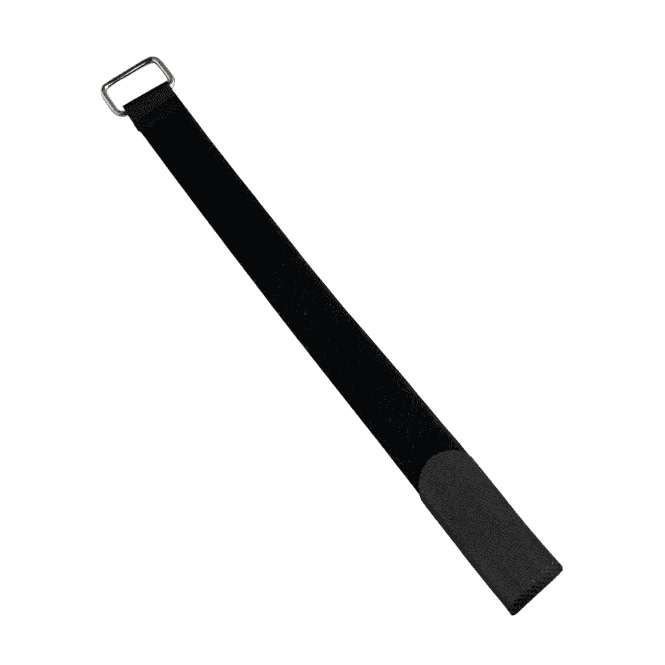 Black Hook and Loop Nylon Strap With Metal Buckle, 30mm Wide