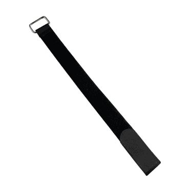 Black Hook and Loop Nylon Strap With Metal Buckle, 40mm Wide