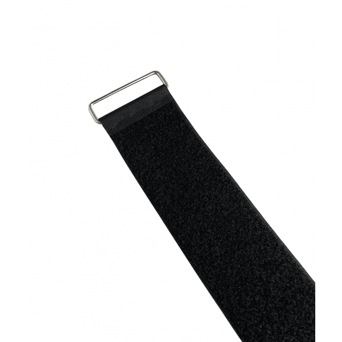 Black Hook and Loop Nylon Strap With Metal Buckle, 60mm Wide