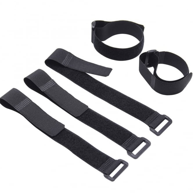 Black Hook and Loop Nylon Strap With Plastic Buckle, 20mm Wide