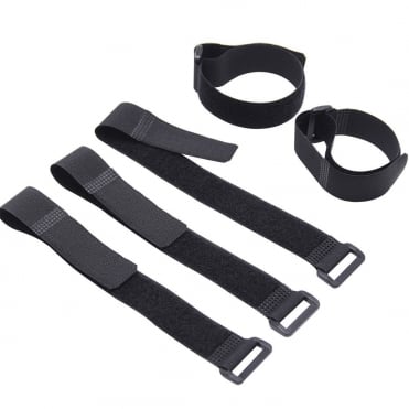 Black Hook and Loop Nylon Strap With Plastic Buckle, 20mm Wide