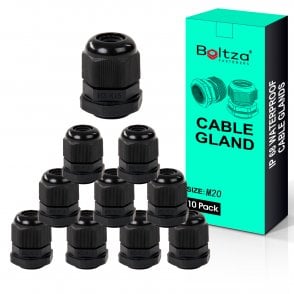 Boltza® Conduit M20 Black Nylon Cable Glands 10pcs Box
