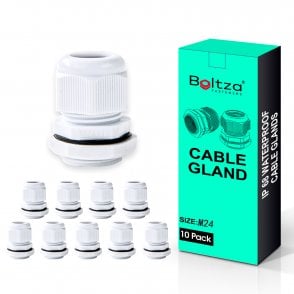 Boltza® Conduit M24 White Nylon Cable Glands 10pcs Box