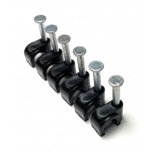 Black Round Cable Clips 5mm- 100 pieces