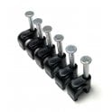 Black Round Cable Clips 5mm- 100 pieces