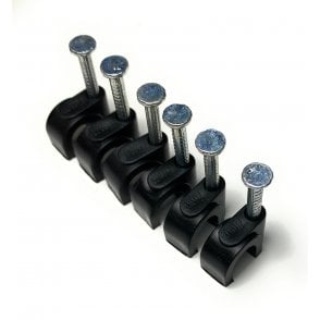 Black Round Cable Clips 7mm- 100 pieces