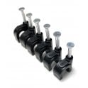 Black Round Cable Clips 8mm- 100 pieces