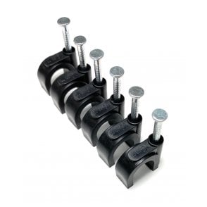 Black Round Cable Clips 10mm- 100 pieces
