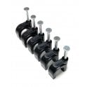 Black Round Cable Clips 10mm- 100 pieces