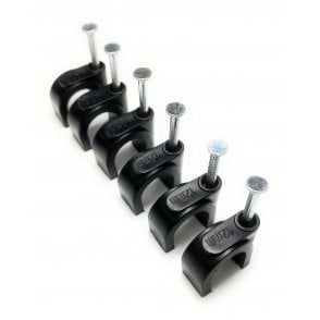 Black Round Cable Clips 12mm- 100 pieces