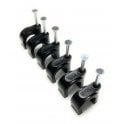 Black Round Cable Clips 12mm- 100 pieces