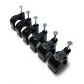 Black Round Cable Clips 14mm- 100 pieces