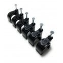 Black Round Cable Clips 14mm- 100 pieces