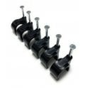 Black Round Cable Clips 16mm- 100 pieces