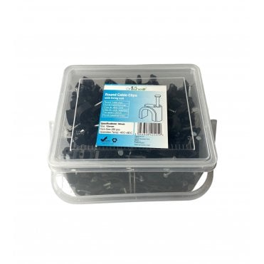 Black Round Heavy Duty Nail Cable Clips K-Type Trade Box 