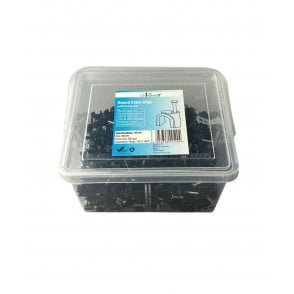 Black Round Cable Clips K-Type Trade Box, 6mm- 500 Pieces