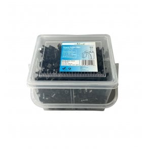 Black Round Cable Clips K-Type Trade Box, 8mm- 500 Pieces