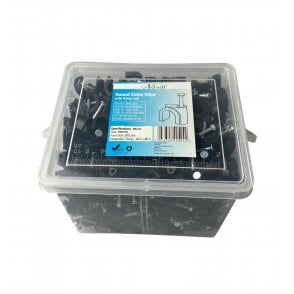 Black Round Cable Clips K-Type Trade Box, 10mm- 500 Pieces
