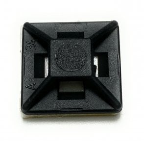 On1shelf® Self Adhesive Tie Mounts PA66: 12.5x12.5 Black, 50pcs