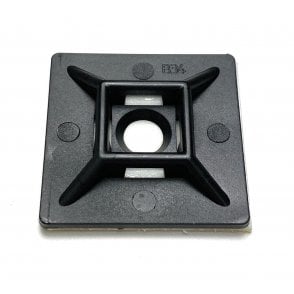 On1shelf® Self Adhesive Tie Mounts PA66: 28x28 Black, 50pcs