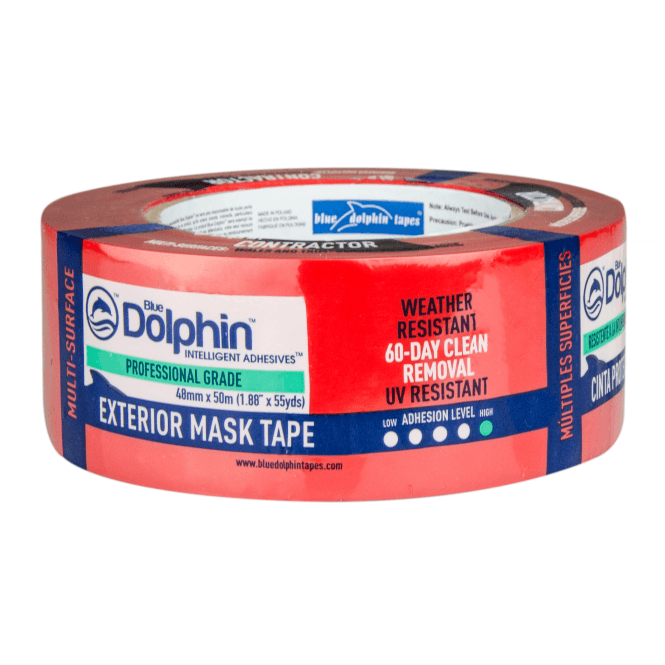 Blue Dolphin 60 Day Red Exterior Stucco & Window Masking Tape 48mm x 50m