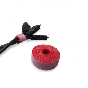 Cable Tidy Double Sided Strap, Cable Organiser Red 15mm x1m