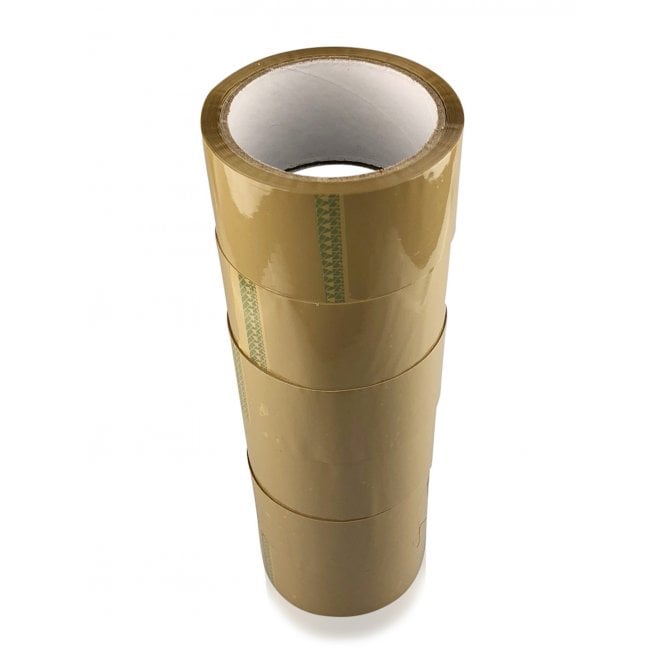 Classic Brown Packaging Tape - 6 Rolls - Easy Unwind & Strong Hold