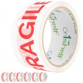 On1shelf® Tape FRAGILE 48mm Width 6 Rolls - 40mic