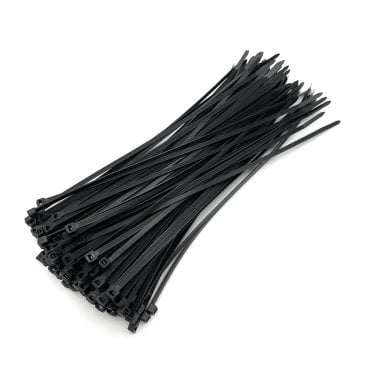 Cold-Resistant Cable Ties 4.8 x 300 mm (100 Pack) – Heavy Duty Black Zip Ties for Extreme Weather