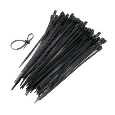 Double-Loop Cable Ties – Black 4.8mm x 200mm (Pack of 100)