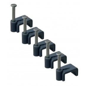 On1shelf® Grey Flat cable clips 14mm- 50 pieces