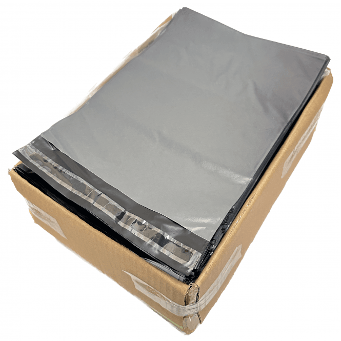 Grey Postal Mailing Bags - 60mu Thickness - Durable, Waterproof, 9